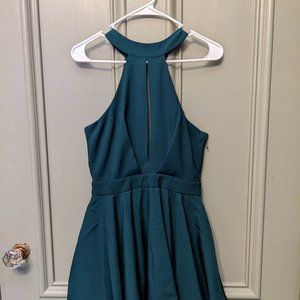 Lulu's Emerald Open Back Dress size Sm